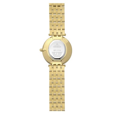Montre Michel Herbelin Epsilon quartz cadran nacre index diamants bracelet acier PVD or jaune 28 mm