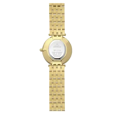 Montre Michel Herbelin Epsilon quartz cadran nacre index diamants bracelet acier PVD or jaune 28 mm
