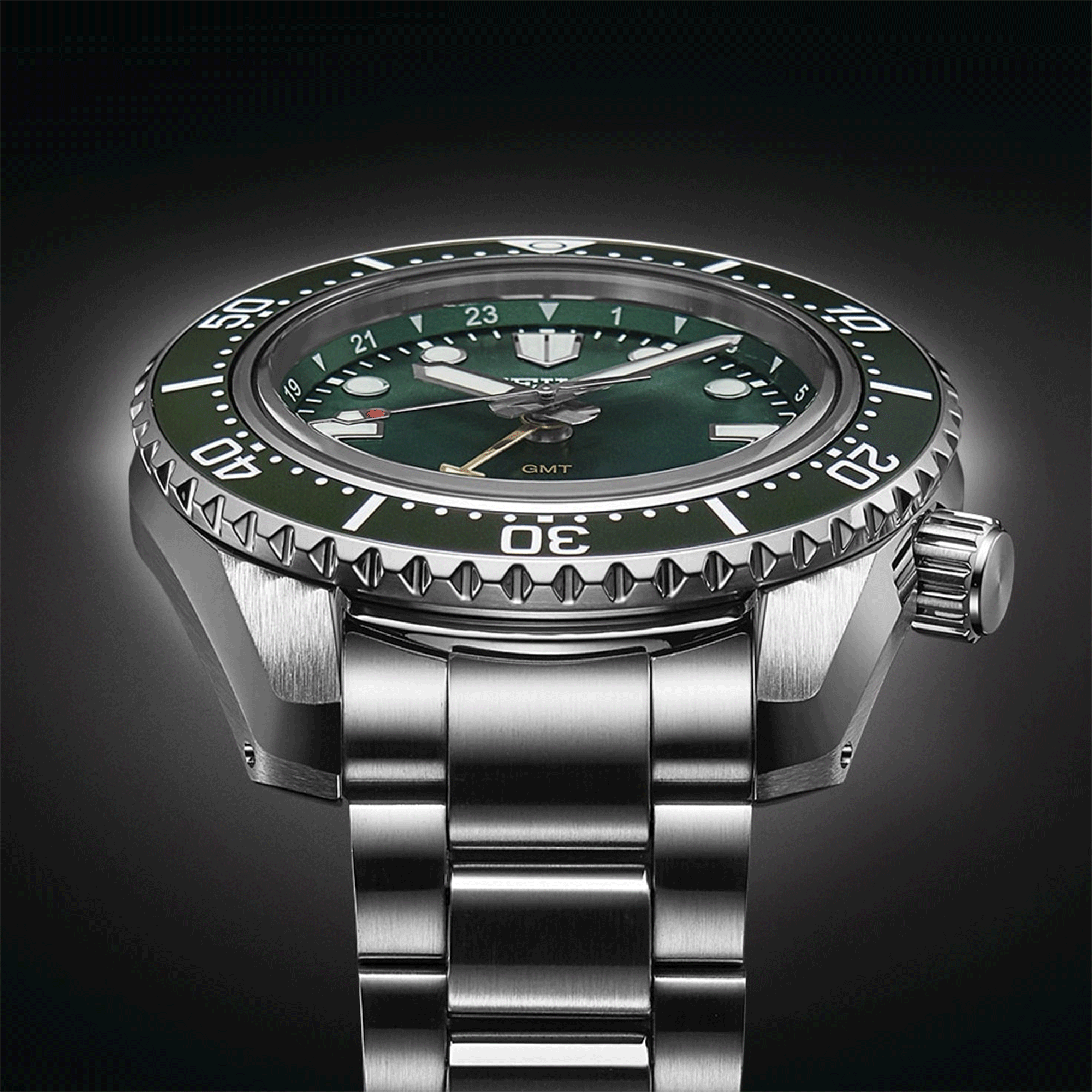 Montre Seiko Prospex Automatique Diver's GMT 1968 "Marine Green" cadran vert bracelet acier 42 mm
