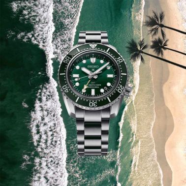 Montre Seiko Prospex Automatique Diver's GMT 1968 "Marine Green" cadran vert bracelet acier 42 mm