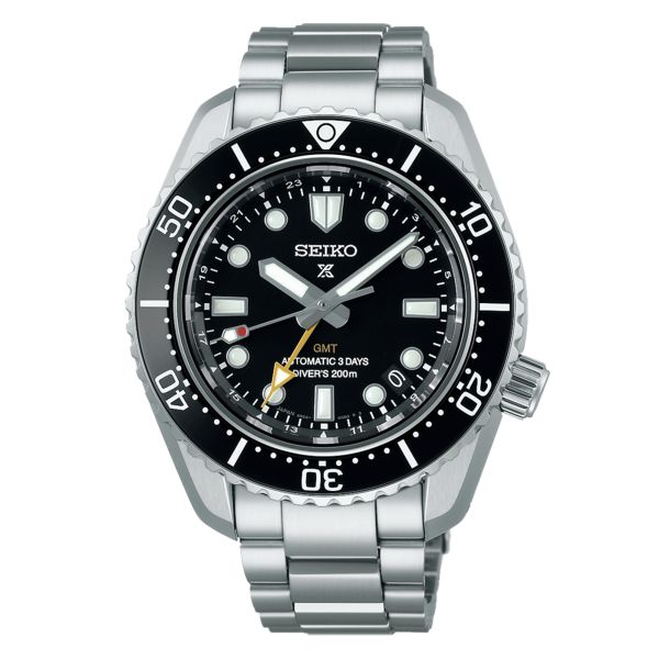 Montre Seiko Prospex Automatique Diver's GMT 1968 "Dark Depths" cadran noir bracelet acier 42 mm