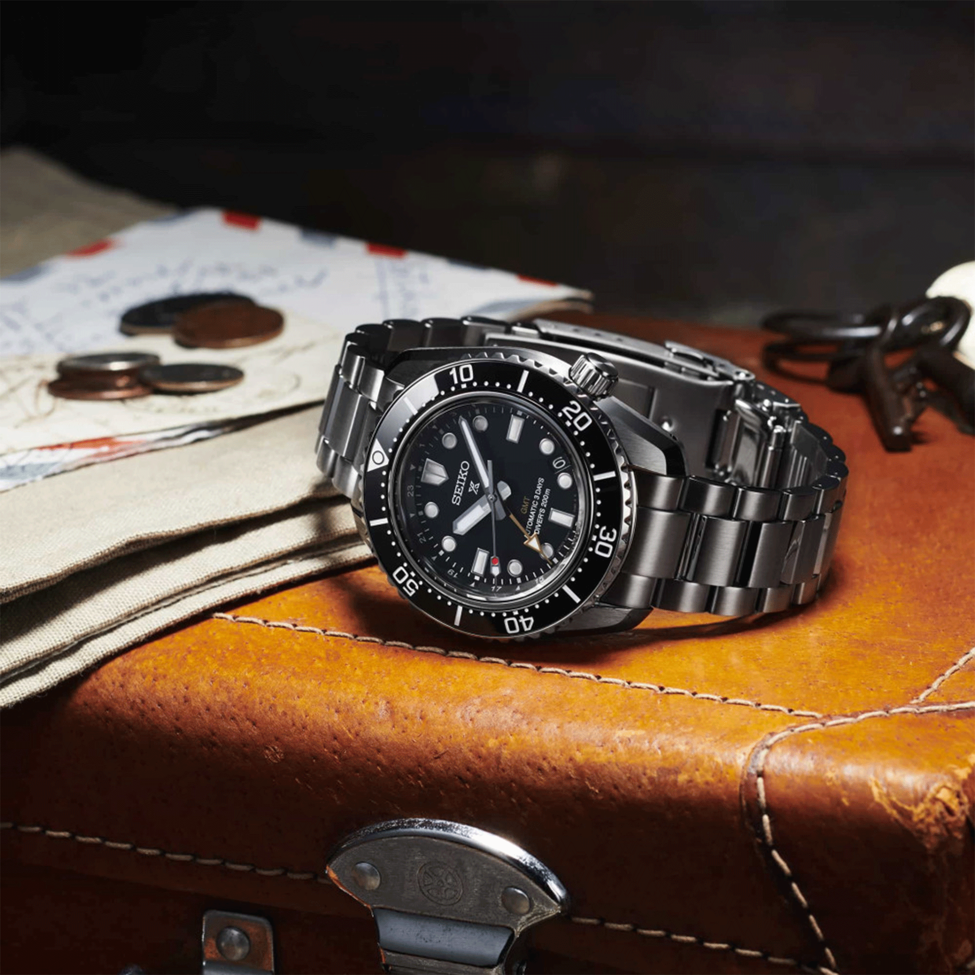 Seiko Prospex Automatic Diver's GMT 1968 "Dark Depths" black dial steel bracelet 42 mm