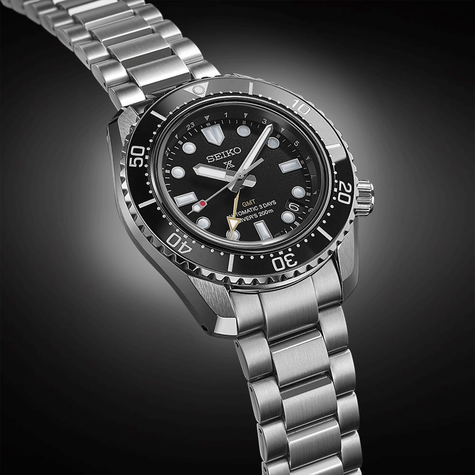 Seiko Prospex Automatic Diver's GMT 1968 "Dark Depths" black dial steel bracelet 42 mm