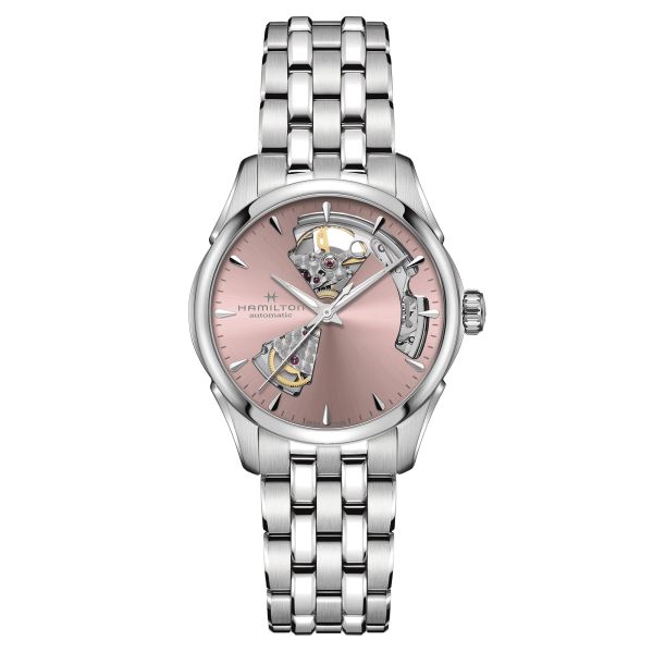 Hamilton Jazzmaster Open Heart Lady automatic watch pink dial steel bracelet 36 mm H32215170