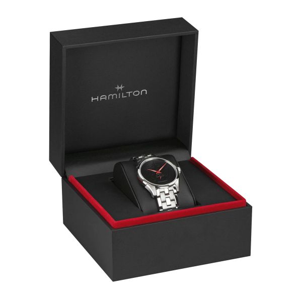 Montre Hamilton Jazzmaster Thinline Special Edition quartz cadran noir bracelet acier 40 mm H38421130