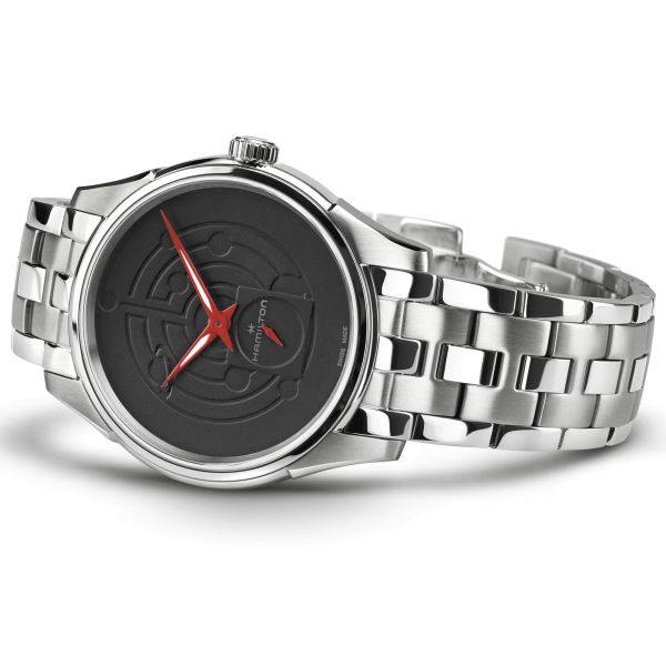 Montre Hamilton Jazzmaster Thinline Special Edition quartz cadran noir bracelet acier 40 mm H38421130