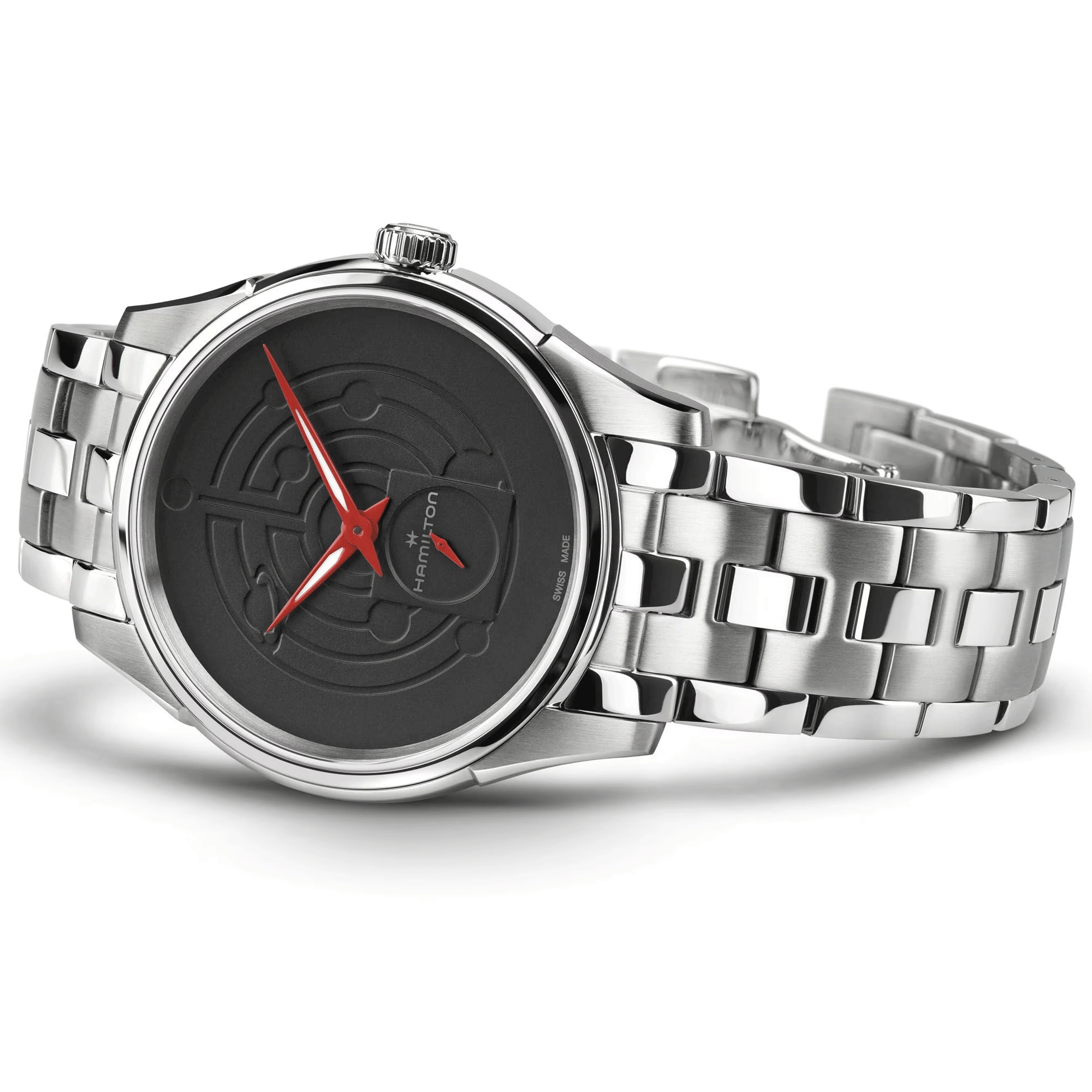 Montre Hamilton Jazzmaster Thinline Special Edition quartz cadran noir bracelet acier 40 mm H38421130