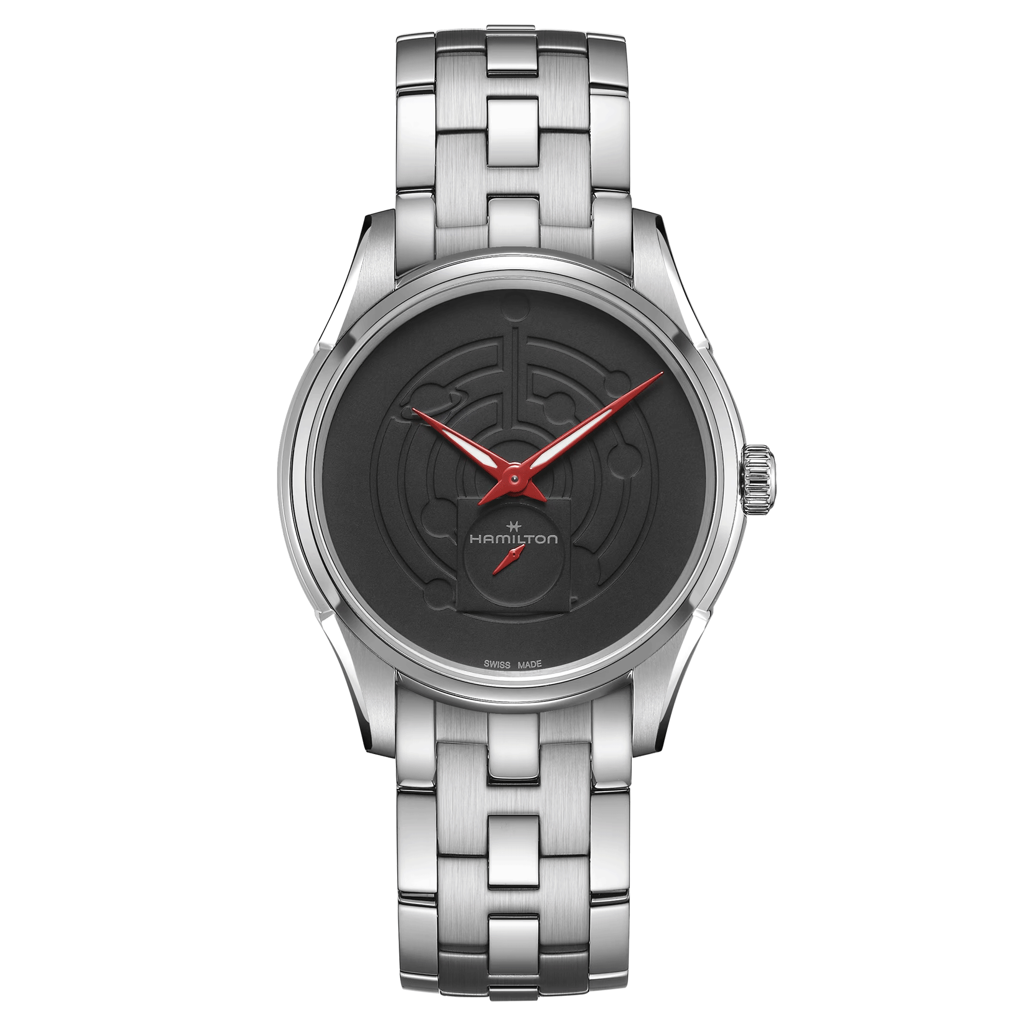 Montre Hamilton Jazzmaster Thinline Special Edition quartz cadran noir bracelet acier 40 mm H38421130