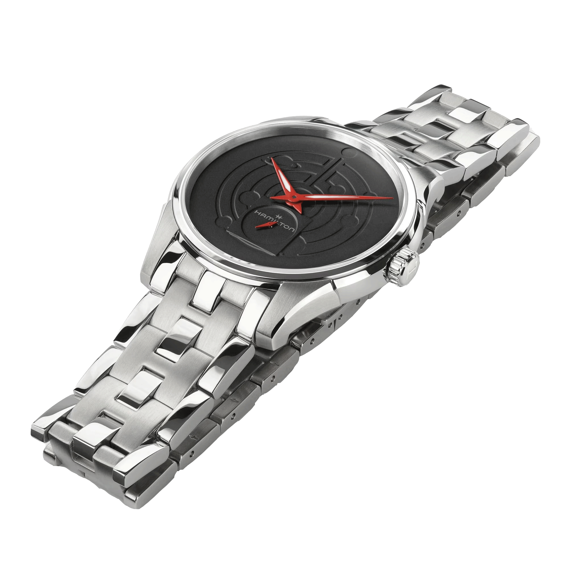 Montre Hamilton Jazzmaster Thinline Special Edition quartz cadran noir bracelet acier 40 mm H38421130