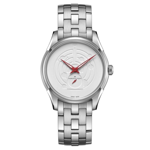 Montre Hamilton Jazzmaster Thinline Special Edition quartz cadran blanc bracelet acier 40 mm H38421110