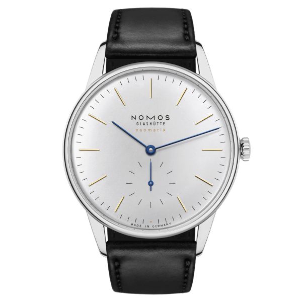 Nomos Orion Neomatik 175 Years automatic watch galvanised dial black leather strap 38,5 mm 345.S1