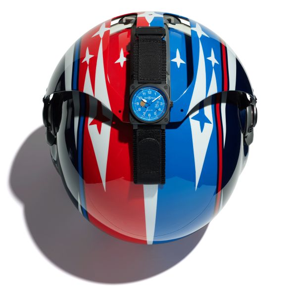 Bell & Ross BR 03-92 Patrouille de France 70th Anniversary ceramic automatic blue dial leather strap 42 mm