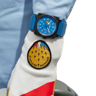 Bell & Ross BR 03-92 Patrouille de France 70th Anniversary ceramic automatic blue dial leather strap 42 mm