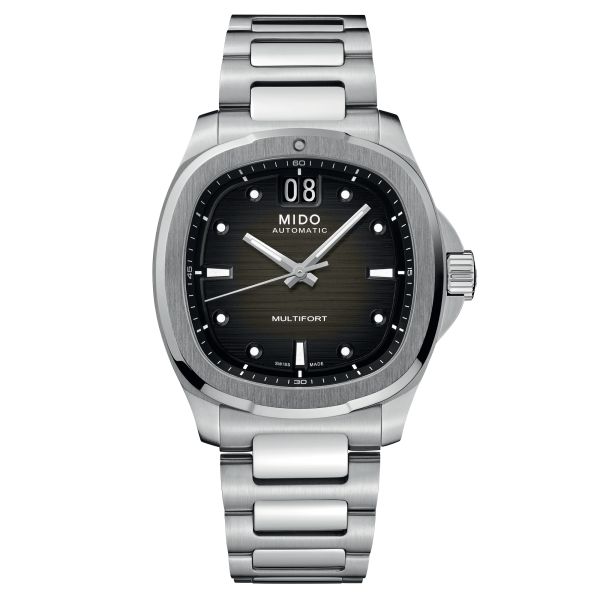 Mido Multifort TV Big Date automatic watch grey dial steel bracelet 40 mm M049.526.11.081.00