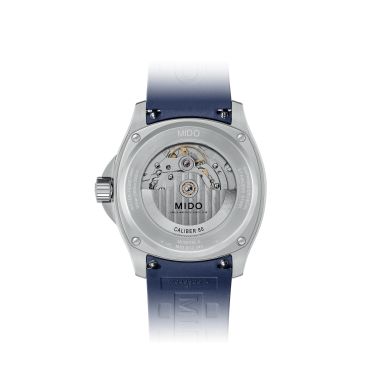 Montre Mido Multifort TV Big Date automatique cadran bleu bracelet caoutchouc bleu 40 mm M049.526.17.041.00