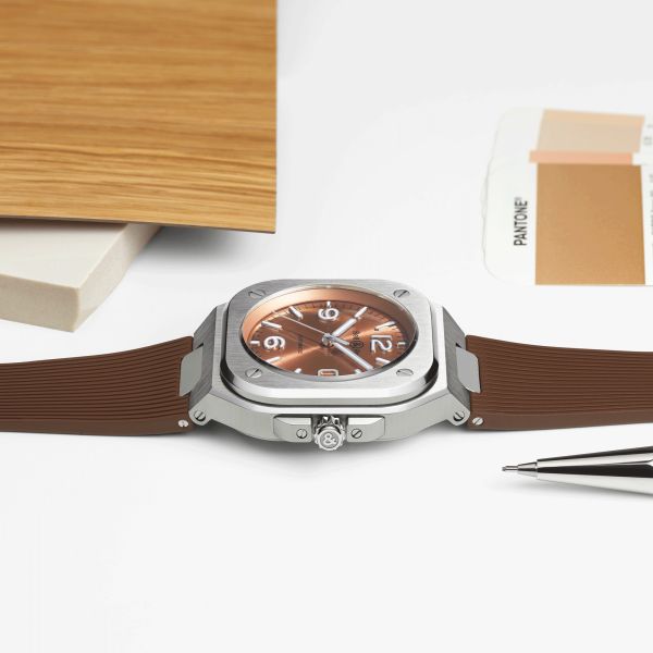 Bell & Ross BR 05 Copper Brown automatic brown dial rubber strap 40 mm