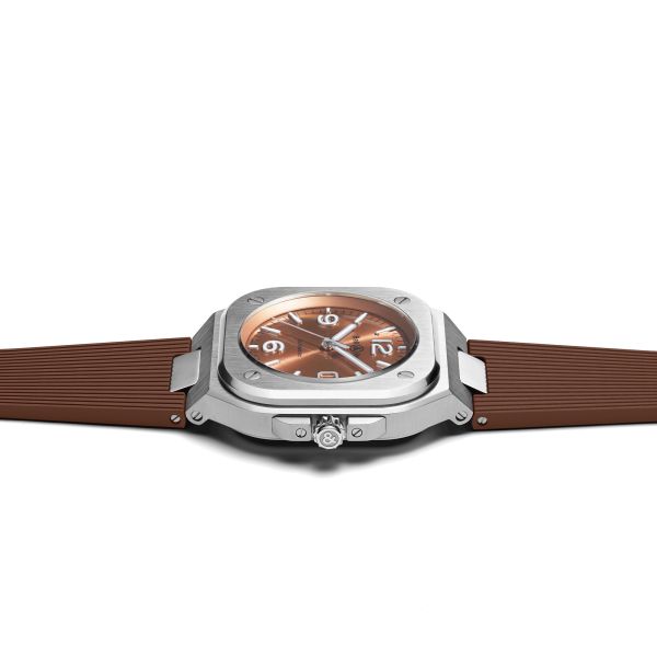 Bell & Ross BR 05 Copper Brown automatic brown dial rubber strap 40 mm