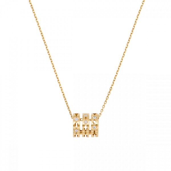 Pulse dinh van pendant in yellow gold and diamonds