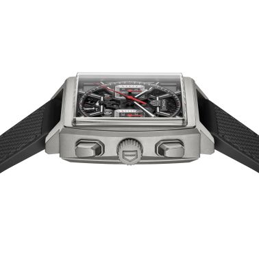 Montre TAG Heuer Monaco Racing Red automatique cadran squelette cuir et caoutchouc noir 39 mm CBL2183.FT6236