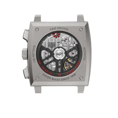 Montre TAG Heuer Monaco Racing Red automatique cadran squelette cuir et caoutchouc noir 39 mm CBL2183.FT6236