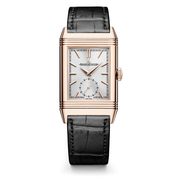 Jaeger-LeCoultre Reverso Tribute Monoface Small Seconds mechanical Rose Gold watch grey dial grey leather strap 27.4 mm