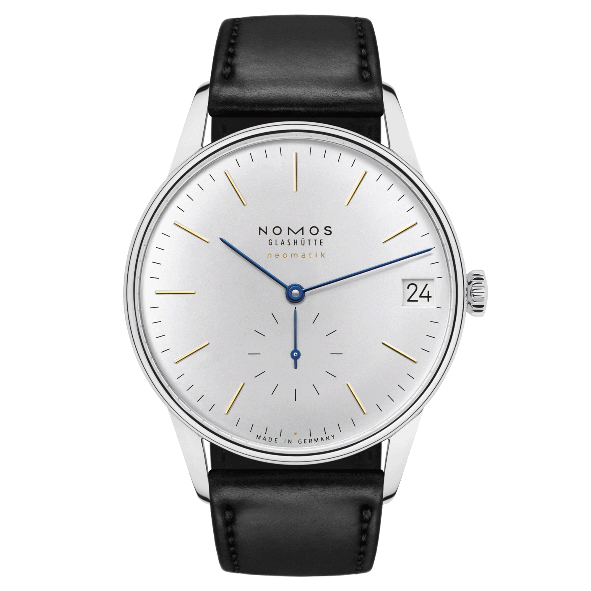 Montre Nomos Orion Neomatik 175 Years automatique cadran galvanisé bracelet cuir noir 40,5 mm 365.S1