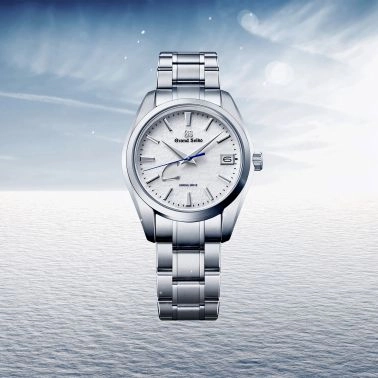 Montre Grand Seiko Heritage Spring Drive "Snowflake" cadran blanc bracelet titane 41 mm