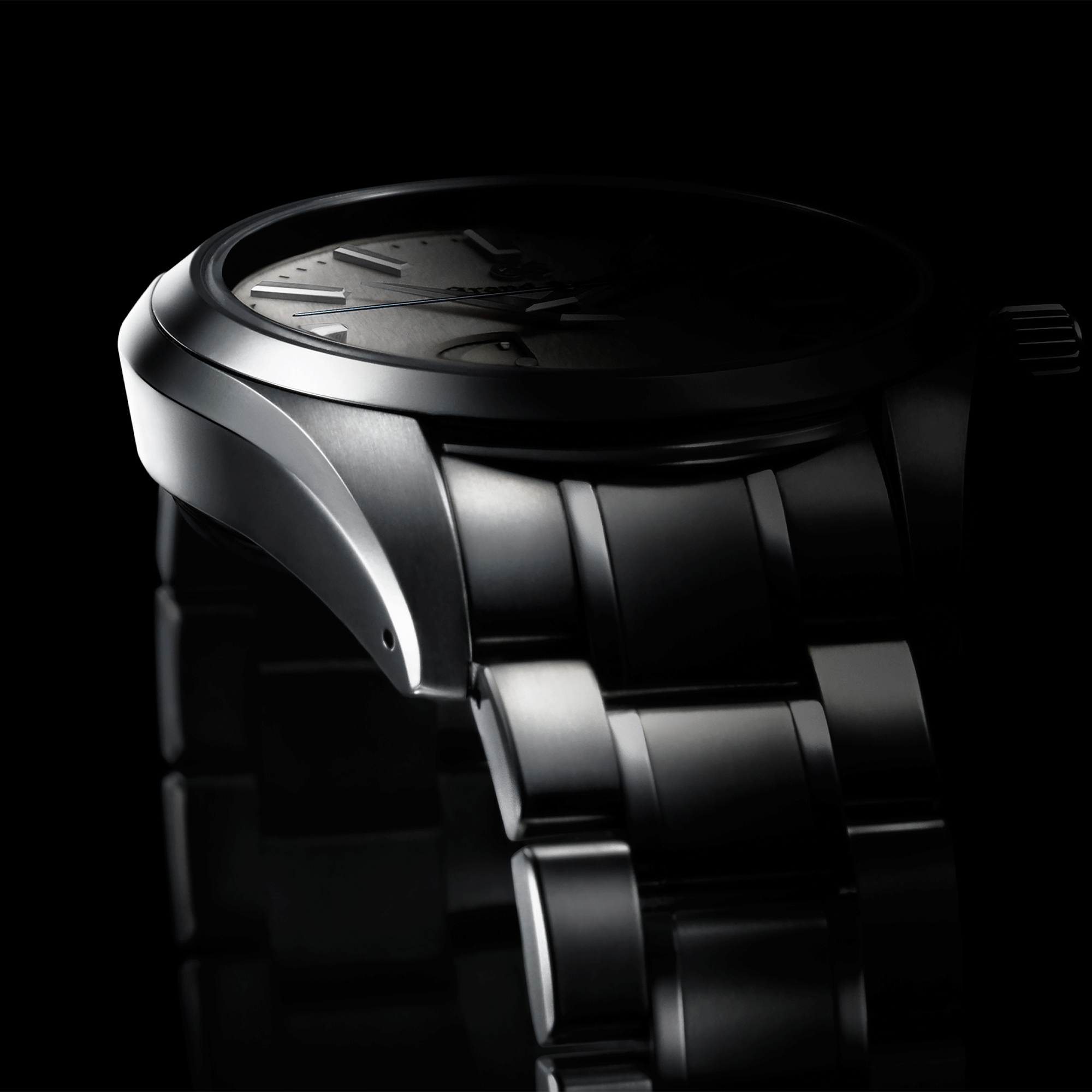 Montre Grand Seiko Heritage Spring Drive "Snowflake" cadran blanc bracelet titane 41 mm