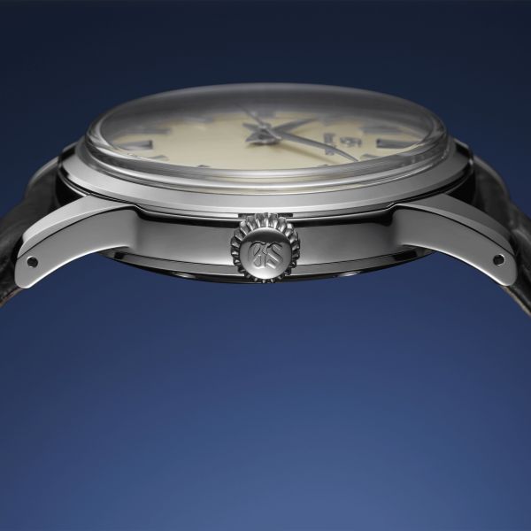 Montre Grand Seiko Elegance mécanique cadran ivoire bracelet cuir crocodile noir 37,3 mm