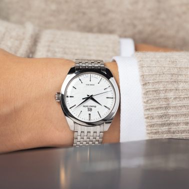 Grand Seiko Elegance "Omiwatari" Spring Drive white dial steel bracelet 38,5 mm