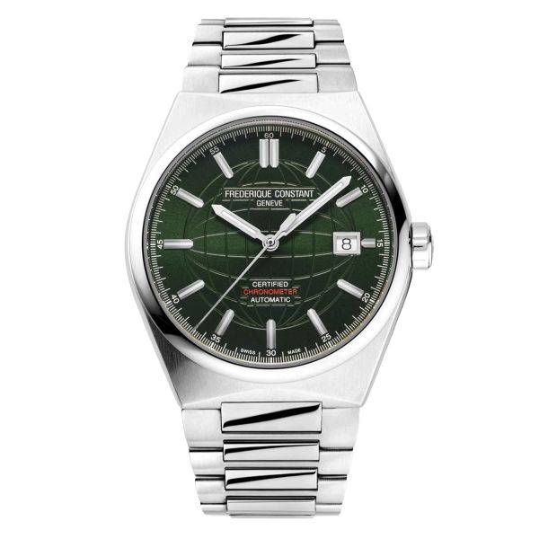 Montre Frédérique Constant Highlife automatique COSC cadran vert bracelet acier 39 mm