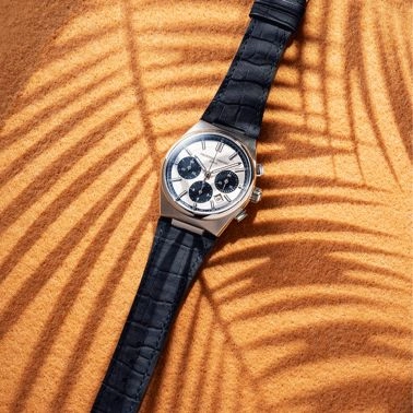 Montre Frédérique Constant Highlife Chronographe Automatique cadran Panda Argenté bracelet cuir 41 mm