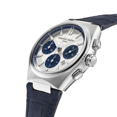 Frédérique Constant Highlife Chronograph Automatic silver panda dial leather strap 41 mm