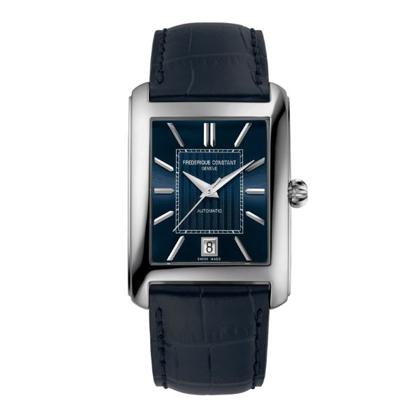 Frédérique Constant Classics Carree Automatic blue dial leather strap 30 x 33 mm