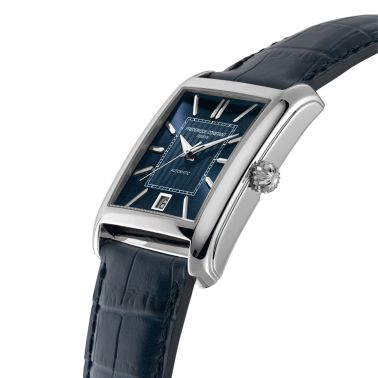 Frédérique Constant Classics Carree Automatic blue dial leather strap 30 x 33 mm