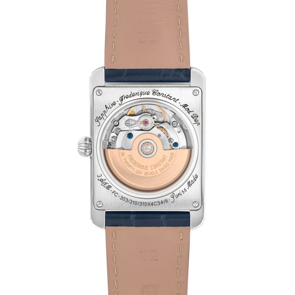 Frédérique Constant Classics Carree Automatic blue dial leather strap 30 x 33 mm
