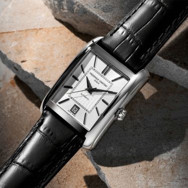 Frédérique Constant Classics Carree Automatic silver dial leather strap 30 x 33 mm