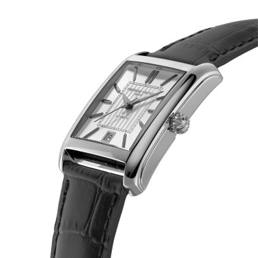 Frédérique Constant Classics Carree Automatic silver dial leather strap 30 x 33 mm
