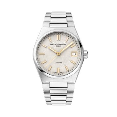 Frédérique Constant Highlife Ladies automatic watch beige dial steel bracelet 34 mm