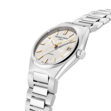 Frédérique Constant Highlife Ladies automatic watch beige dial steel bracelet 34 mm
