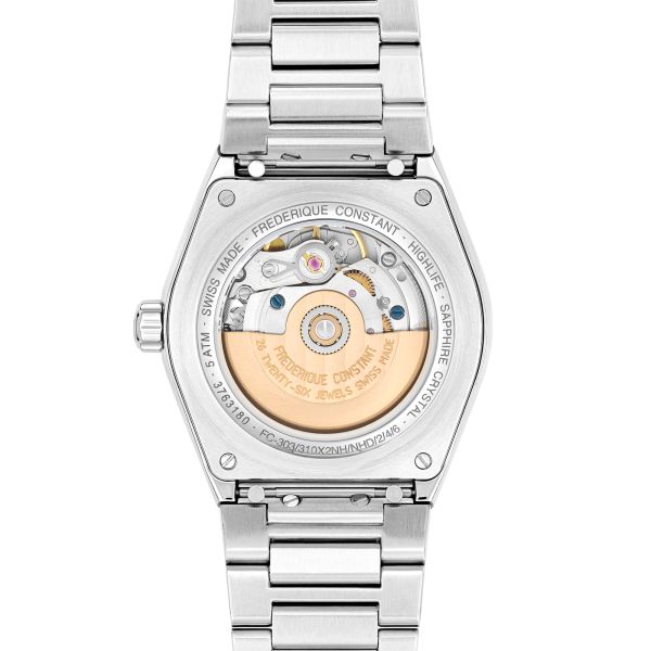 Frédérique Constant Highlife Ladies automatic watch beige dial steel bracelet 34 mm