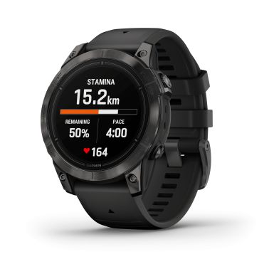 Garmin Epix Pro (Gen2) Sapphire Edition Titanium Carbon Gray DLC watch black silicone strap 47 mm 010-02803-11