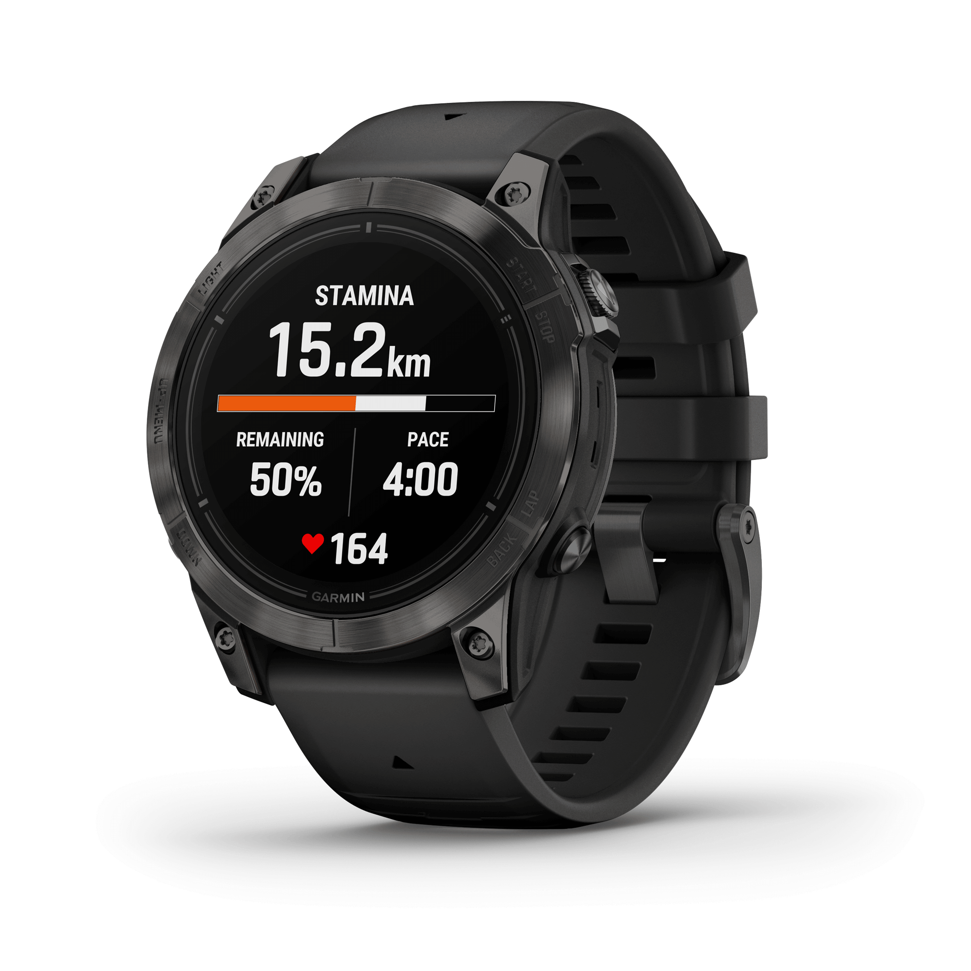 Montre Garmin Epix Pro (Gen2) Sapphire Edition Titane Carbon Gray DLC bracelet silicone noir 47 mm 010-02803-11