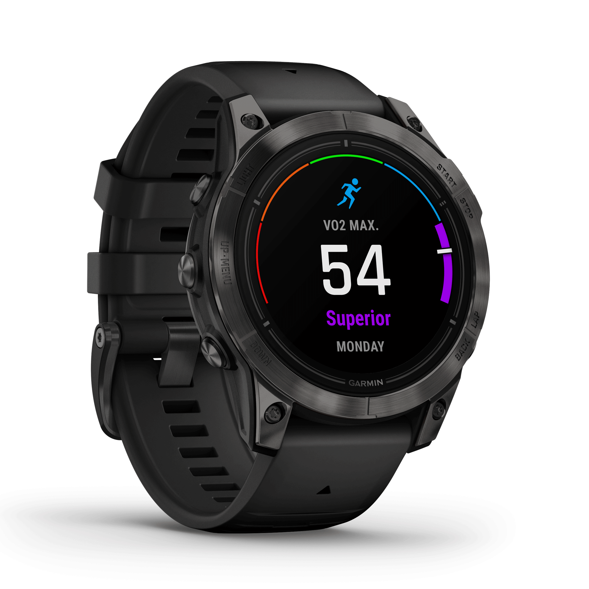 Montre Garmin Epix Pro (Gen2) Sapphire Edition Titane Carbon Gray DLC bracelet silicone noir 47 mm 010-02803-11