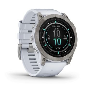 Montre Garmin Epix Pro (Gen2) Sapphire Edition Titane Silver bracelet silicone blanc 51 mm 010-02804-11