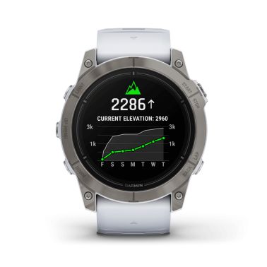 Montre Garmin Epix Pro (Gen2) Sapphire Edition Titane Silver bracelet silicone blanc 51 mm 010-02804-11