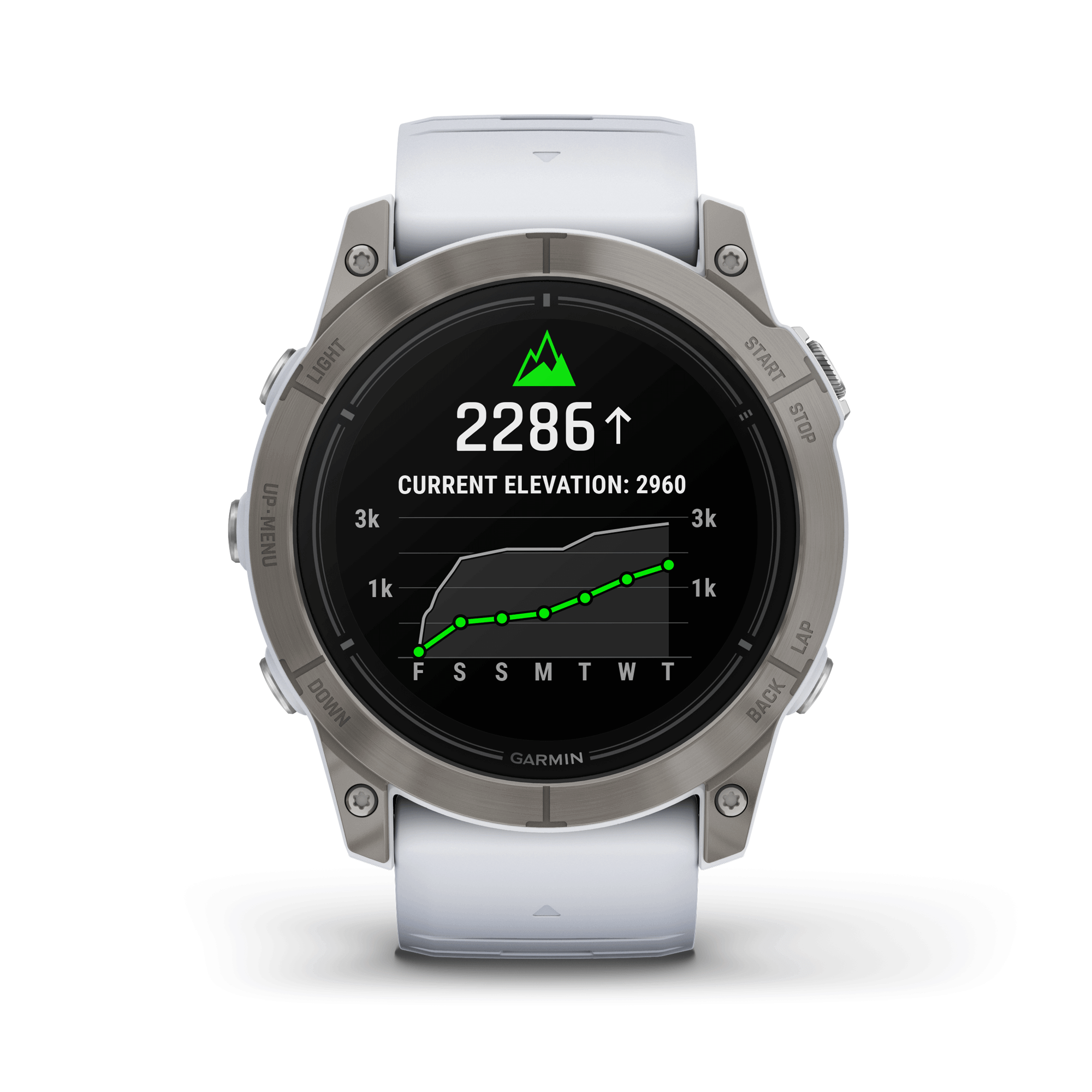 Montre Garmin Epix Pro (Gen2) Sapphire Edition Titane Silver bracelet silicone blanc 51 mm 010-02804-11