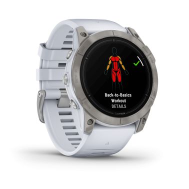 Montre Garmin Epix Pro (Gen2) Sapphire Edition Titane Silver bracelet silicone blanc 51 mm 010-02804-11