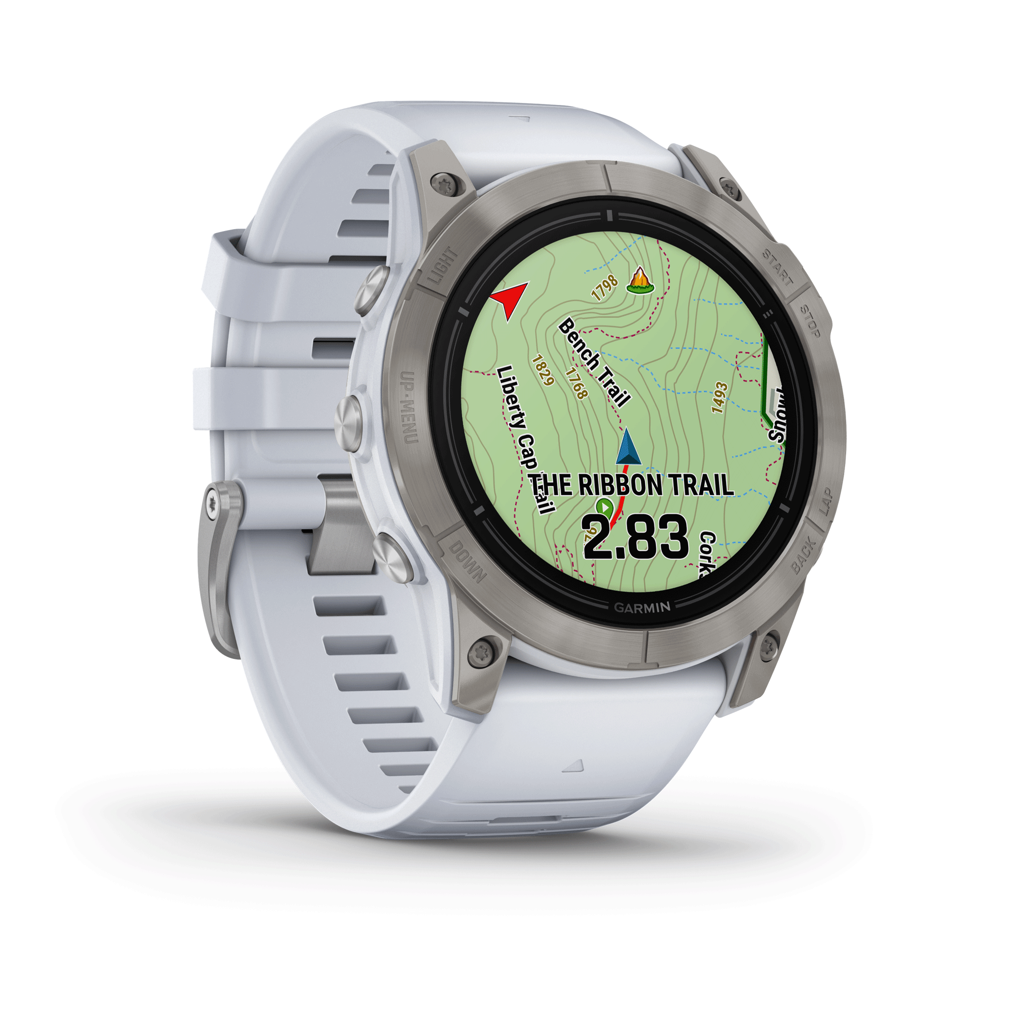 Montre Garmin Epix Pro (Gen2) Sapphire Edition Titane Silver bracelet silicone blanc 51 mm 010-02804-11