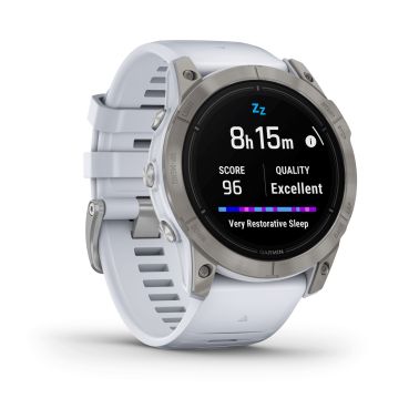 Montre Garmin Epix Pro (Gen2) Sapphire Edition Titane Silver bracelet silicone blanc 51 mm 010-02804-11